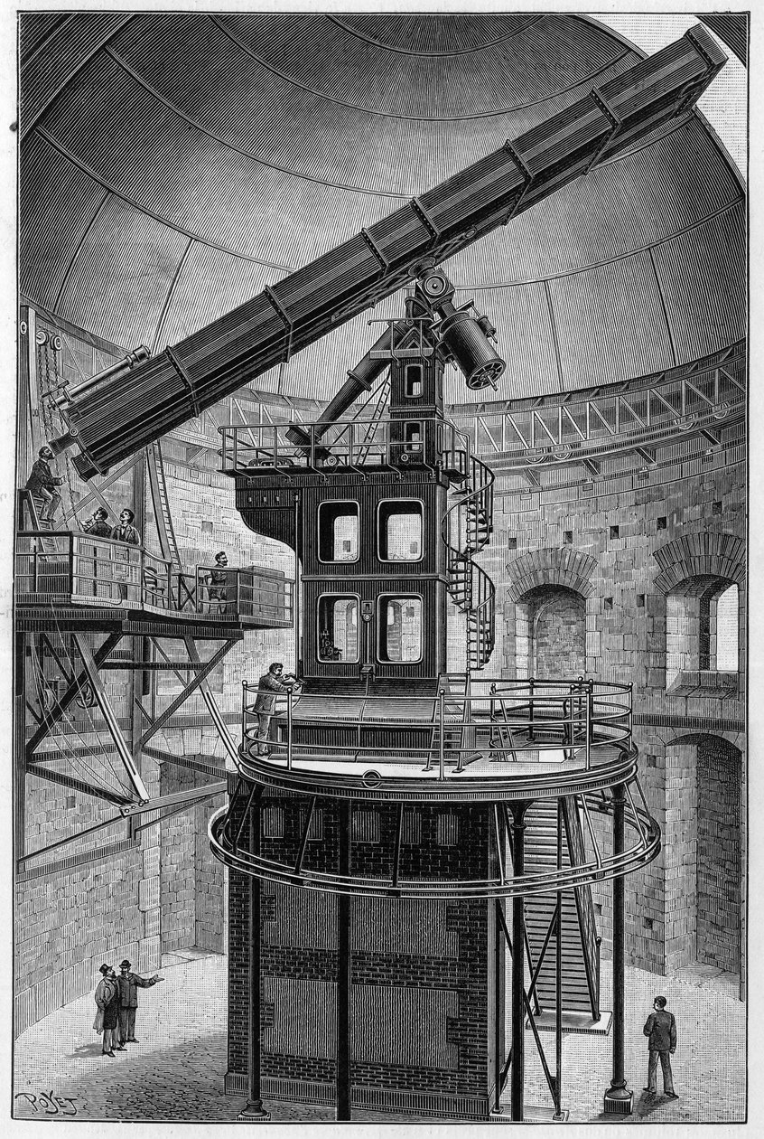 Astronomische Gläser von Herrn Janssen, Mitglied des Instituts, Direktor des Observatoriums für Physikalische Astronomie in Meudon. Stich in „La Nature: revue des sciences et de leurs applications aux arts et a l