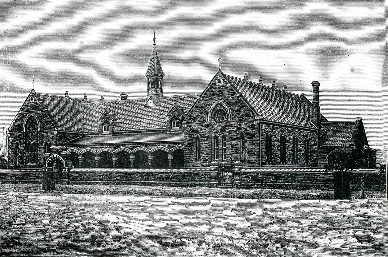 Australien: Eine öffentliche Schule in Adelaide, ca. 1885 (Gravur) von Unknown artist