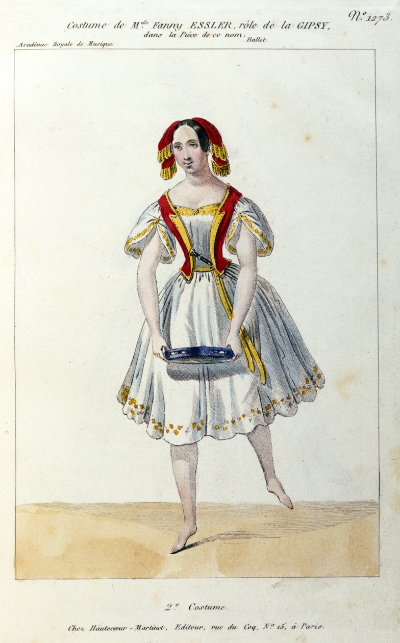 Österreichische Tänzerin Fanny Elssler (1810-1884) im Ballett „La gipsy“ 1839 Druck des 19. Jahrhunderts von Unknown artist