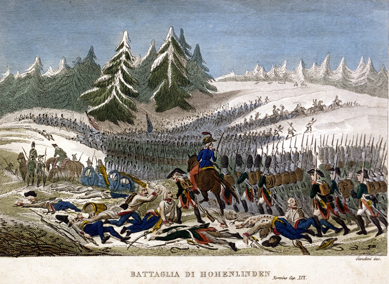 Schlacht von Hohenlinden am 3. Dezember von Unknown artist