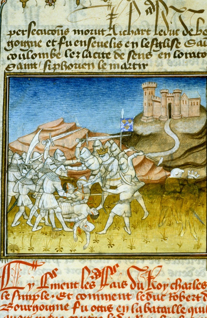 Schlacht von Soissons - Miniatur des Mittelalters von Unknown artist