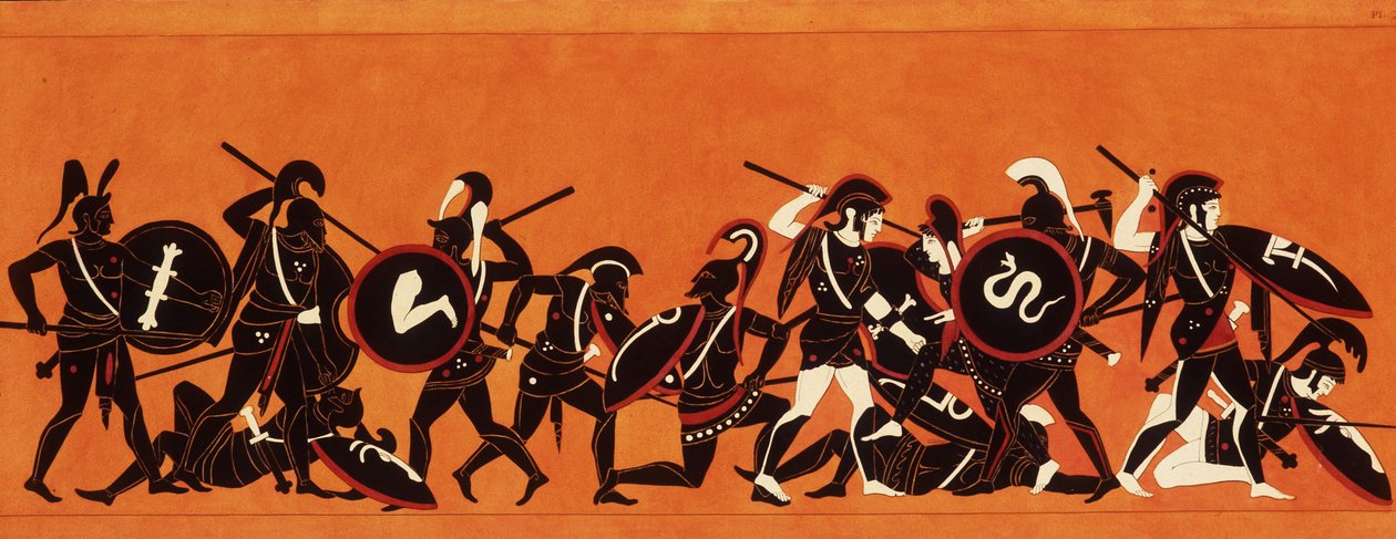 Schlacht der Griechen und Trojaner (Trojanischer Krieg) 1808-1810 von Unknown artist