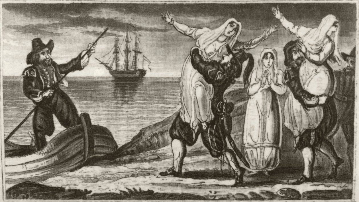 Beakes der niederländische Pirat und seine Crew entführen gewaltsam Nonnen aus einem spanischen Kloster von Unknown artist
