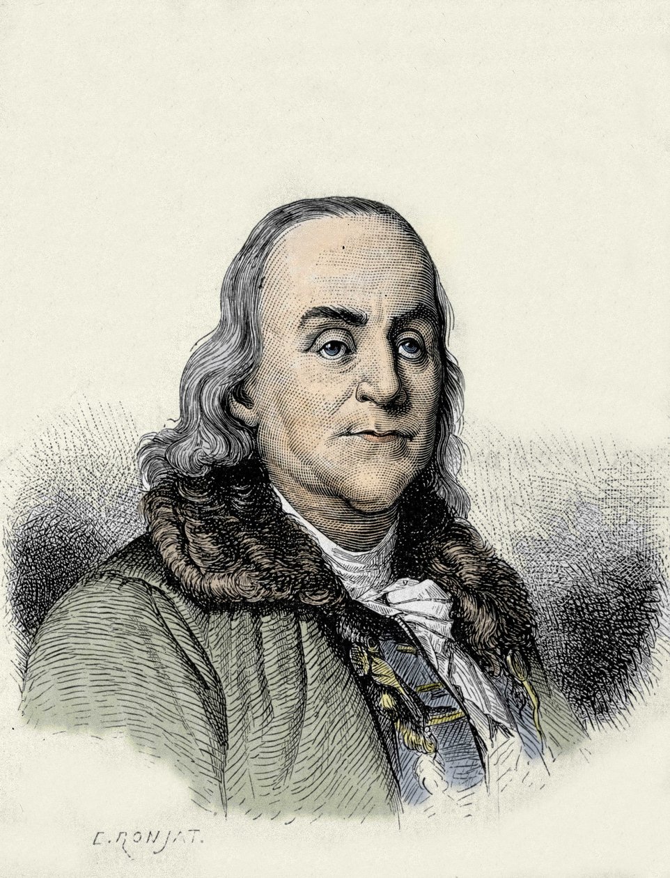 Benjamin Franklin (1706-1790), amerikanischer Philosoph, Physiker und Botschafter. von Unknown artist