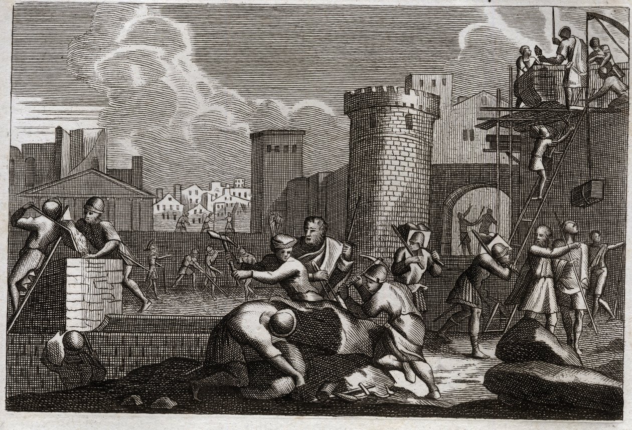 Bibel von Royaumont, Altes Testament: Jerusalem wiederaufgebaut. Illustration von 1811 von Unknown artist
