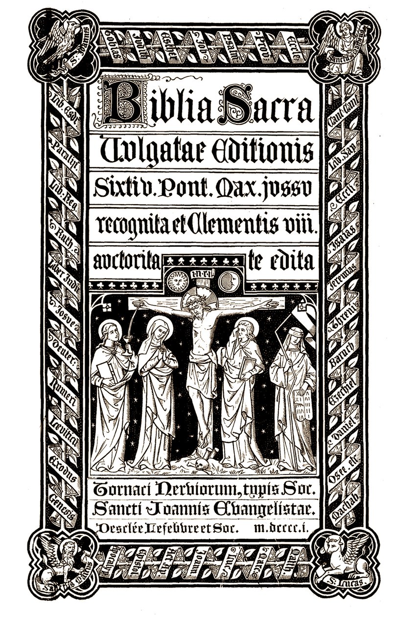 Biblia Sacra, Tournai 1881 - Biblia Sacra, Vulgatae Editionis, Sixit V. Pont. Max. Jussu recognita ed ed Clementis VIII auctorita von Unknown artist