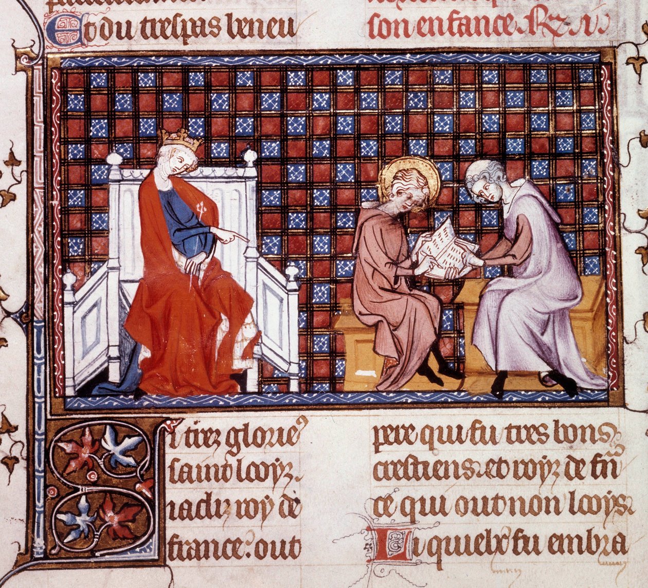 Blanche de Castille, Königin von Frankreich, leitet die Erziehung ihres Sohnes Ludwig IX. von Unknown artist