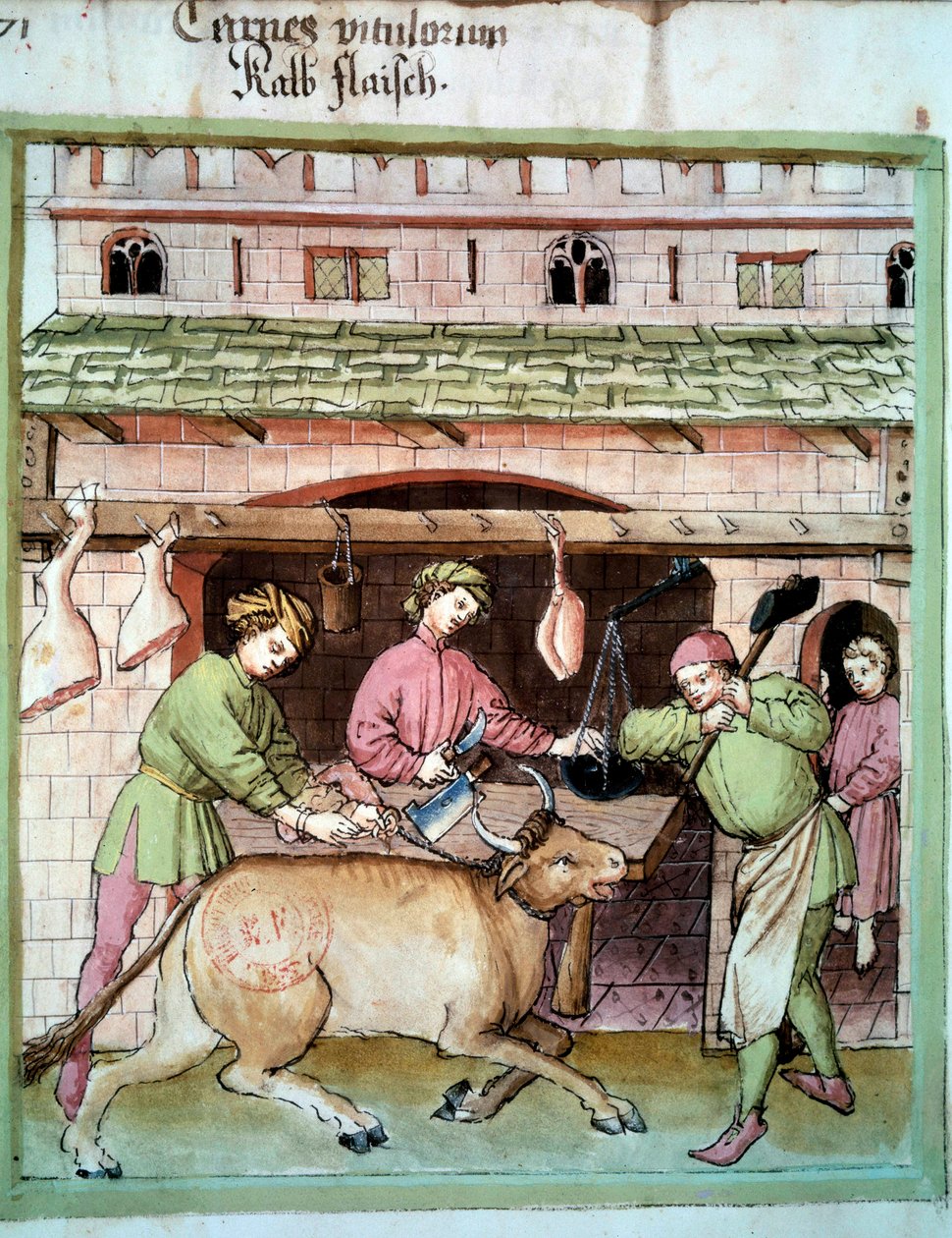 Metzgerei: Schlachtung eines Ochsen von Unknown artist