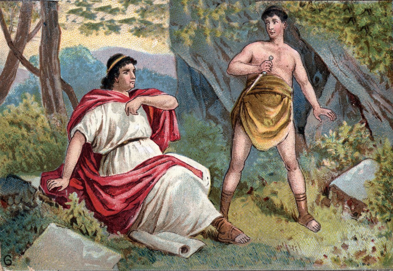 Caius Sempronius Gracchus (154-122 v. Chr.), Tribun der Plebejer, befand sich in einem Konflikt zwischen dem Senat und den Plebejern und befahl seinem Sklaven, ihn zu töten von Unknown artist