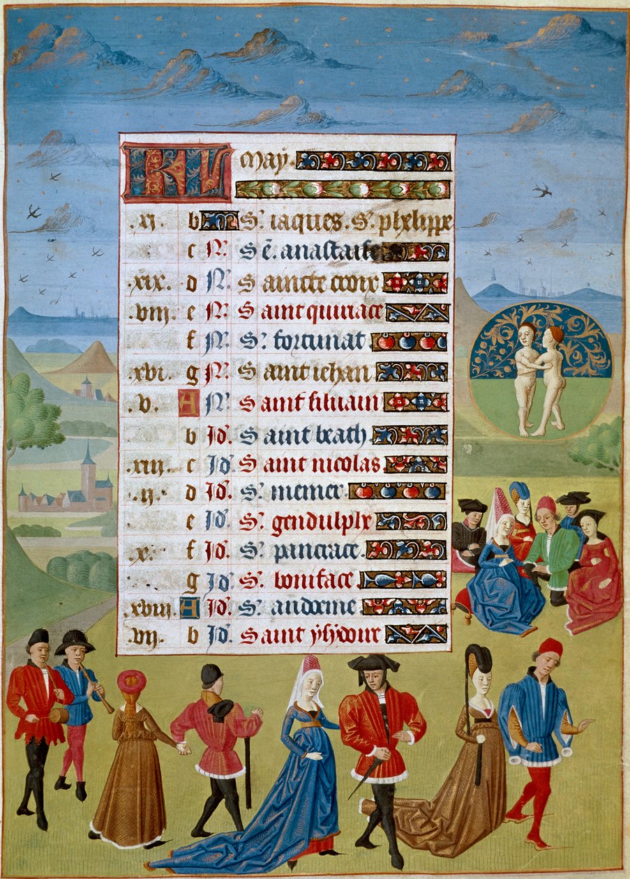 Kalender: der Monat Mai, Tänze und Spiele von Unknown artist