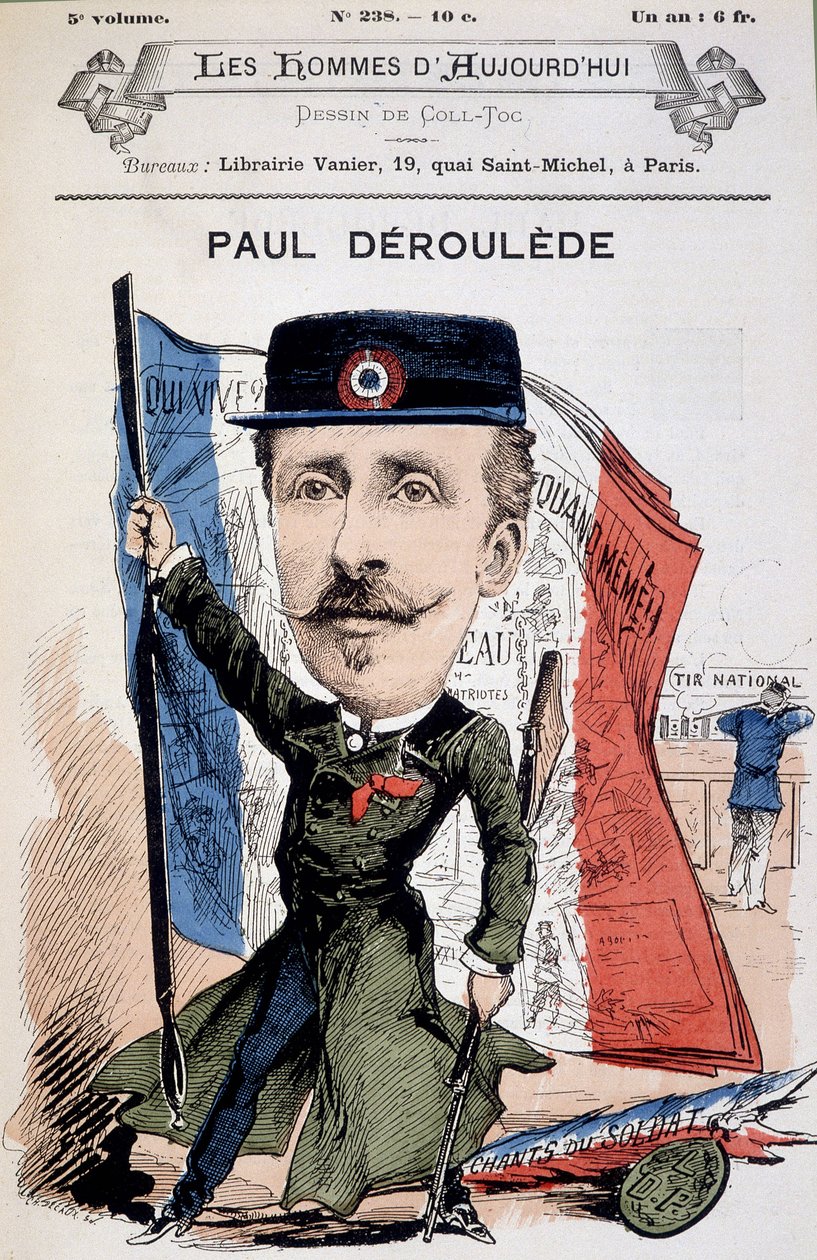 Karikatur von Paul Déleède (1846-1914), französischer Schriftsteller und Politiker. In „Die Männer von heute“ von Unknown artist
