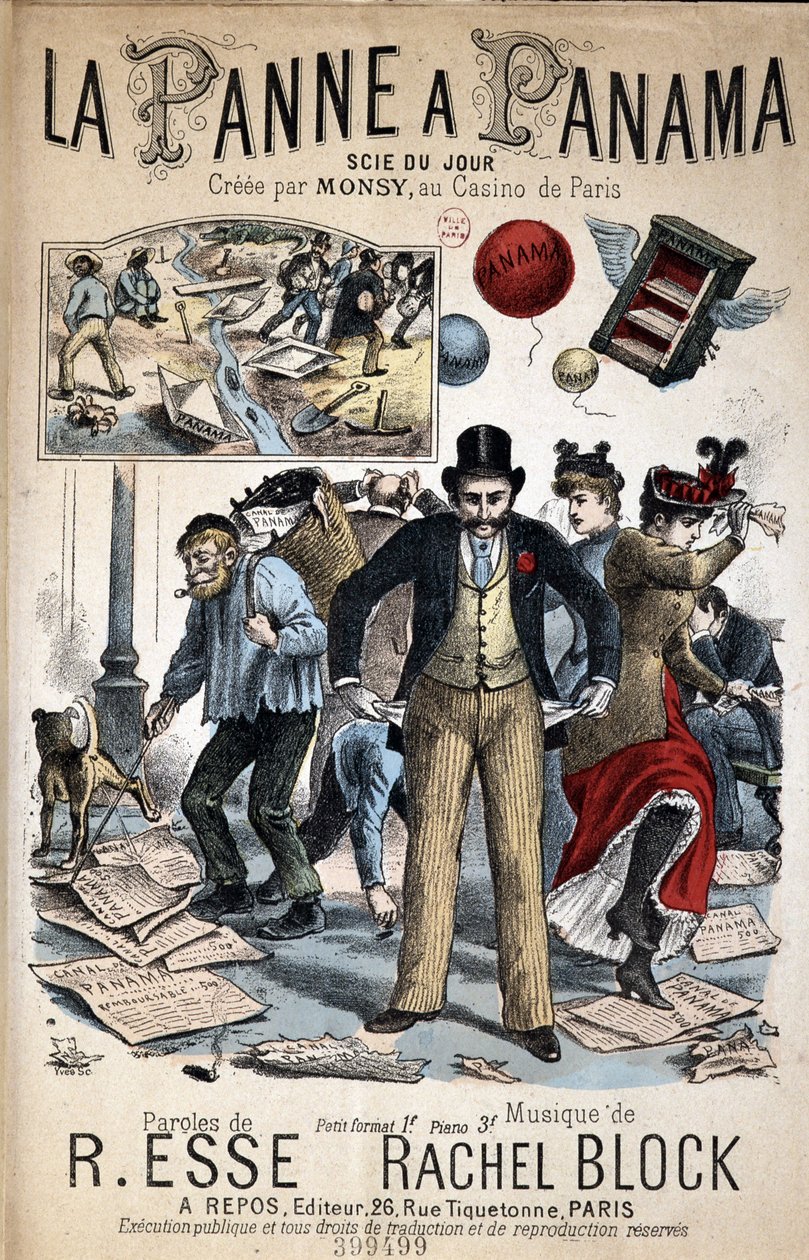 Karikaturlied „La Panne a Panama“, Tageshit von Monsy im Casino de Paris, Text von R. Esse und Musik von Rachel Block von Unknown artist