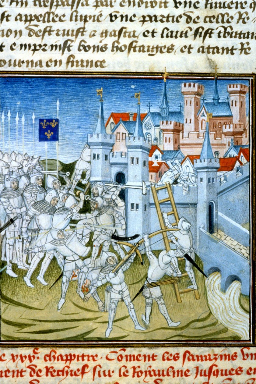Karl Martell in Poitiers, 732 - Miniatur des 14. Jahrhunderts: Genehmigung der Stadtbibliothek von Toulouse erforderlich von Unknown artist