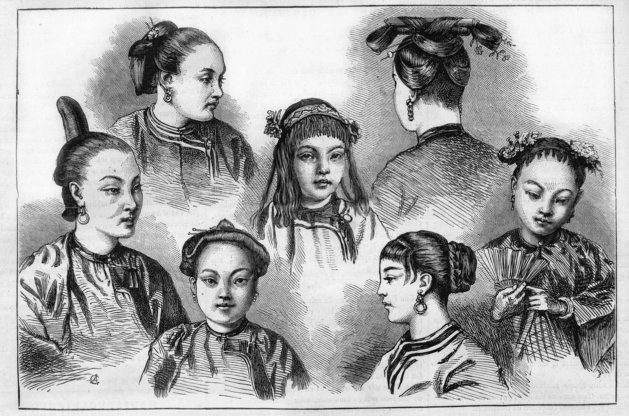Chinesische Mode und Frisuren im 19. Jahrhundert von Unknown artist
