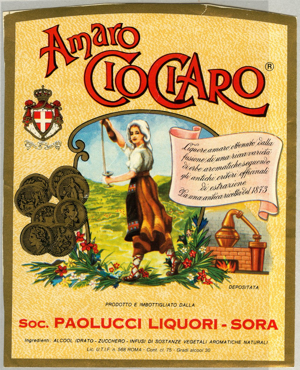 Ciociaro amaro Alkoholwerbung (Chromolithographie, Ende des 19. Jahrhunderts) von Unknown artist