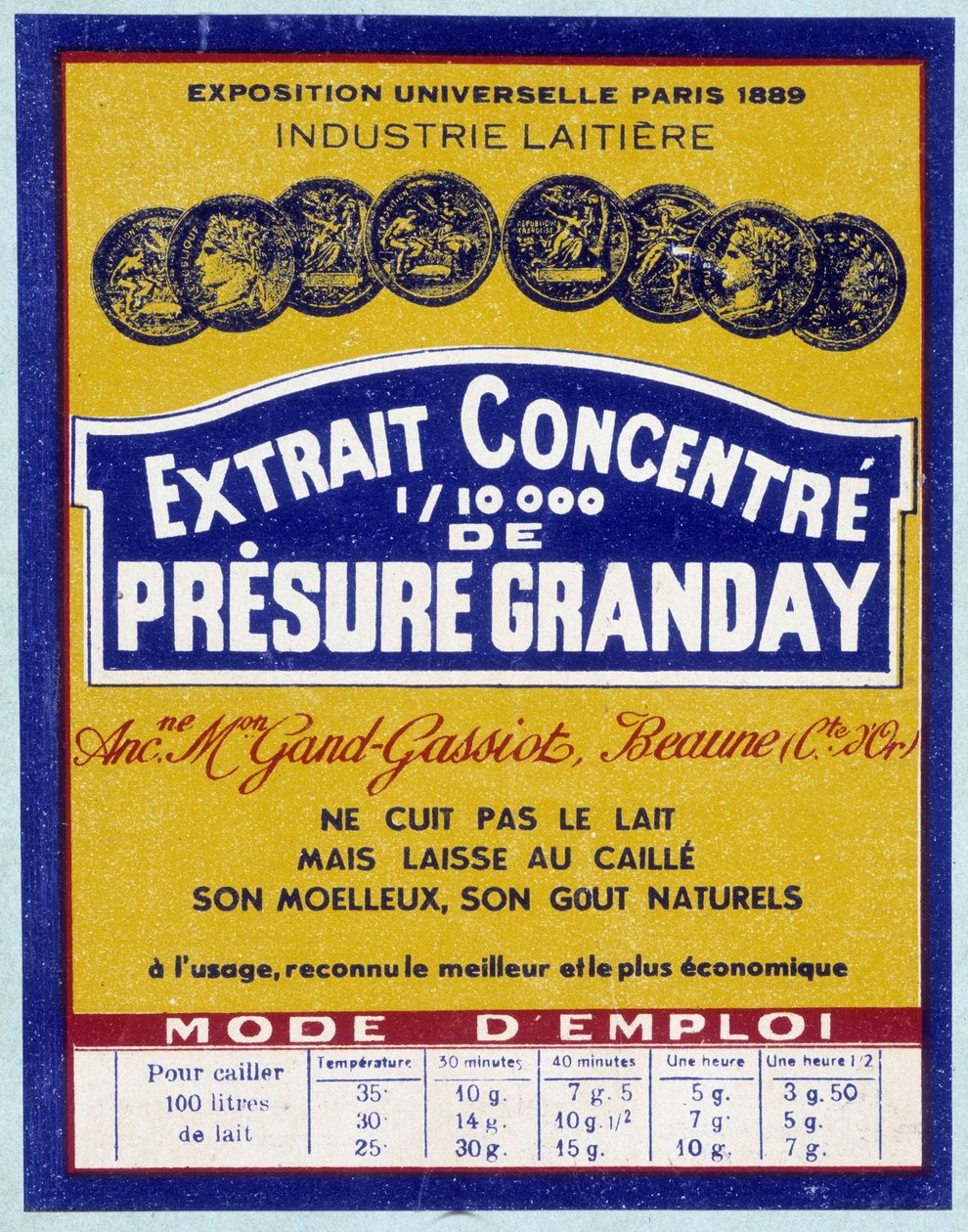Konzentriertes Extraktetikett von Presure Granday, Ende 19. Jahrhundert von Unknown artist