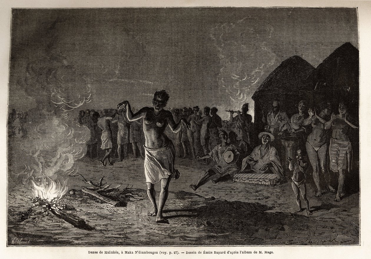 Tanz der Malinkes, Bevölkerung und Sprache Westafrikas (Guinea, Senegal, Mali und Côte d