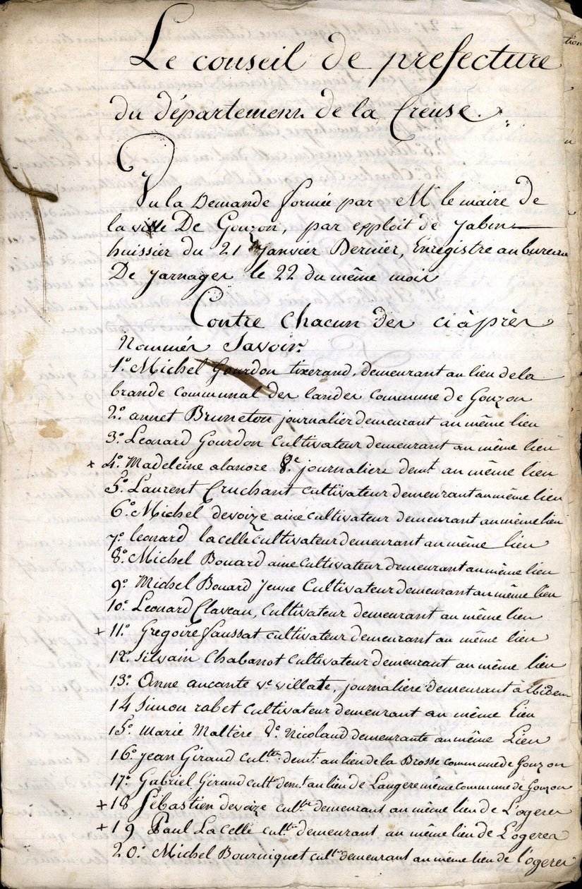Beratung des Präfekturrats von Guéret (Creuse) vom 23. April 1823 von Unknown artist
