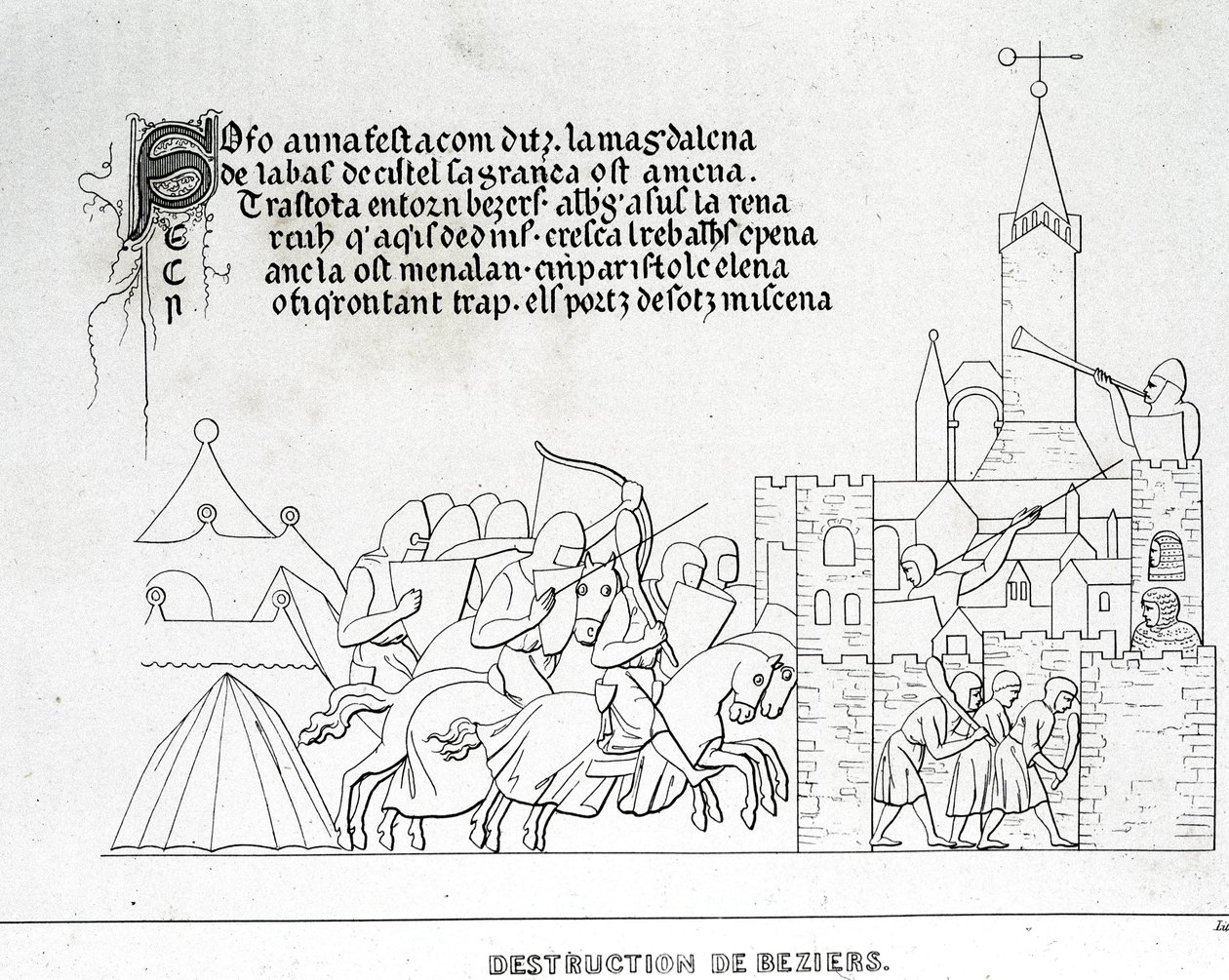 Zerstörung von Béziers von Unknown artist