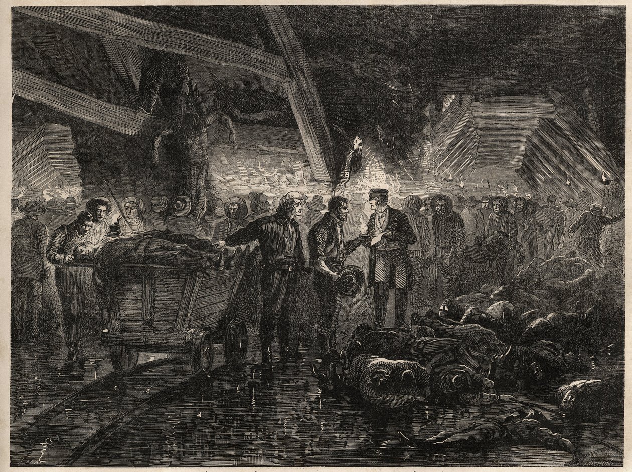 Katastrophe der Minen von Bessèges - MINES DE COAL DE LALLE - Überschwemmungen von Unknown artist