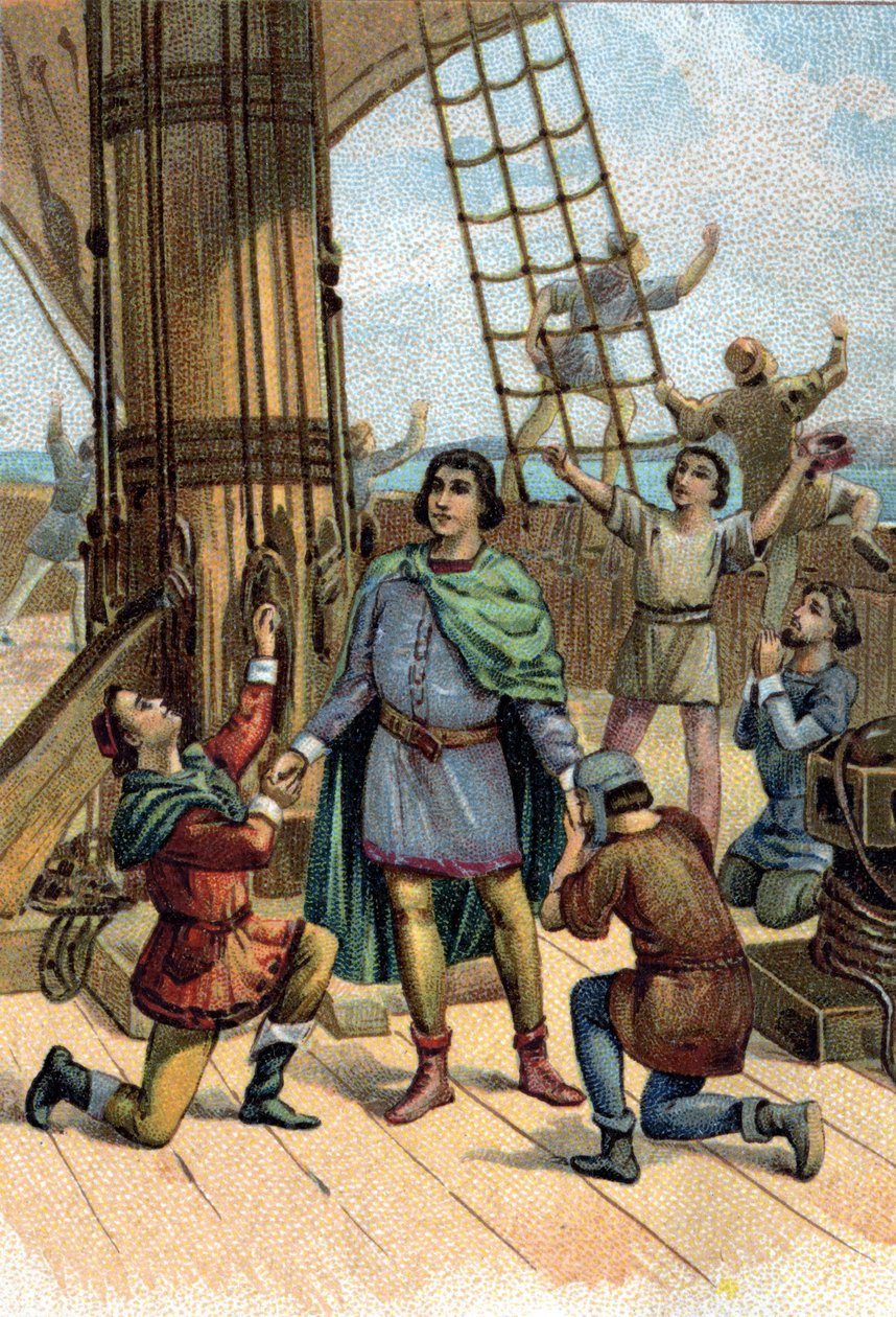 Entdeckung Amerikas durch Christoph Kolumbus (Cristoforo Colombo) im Jahr 1492 von Unknown artist