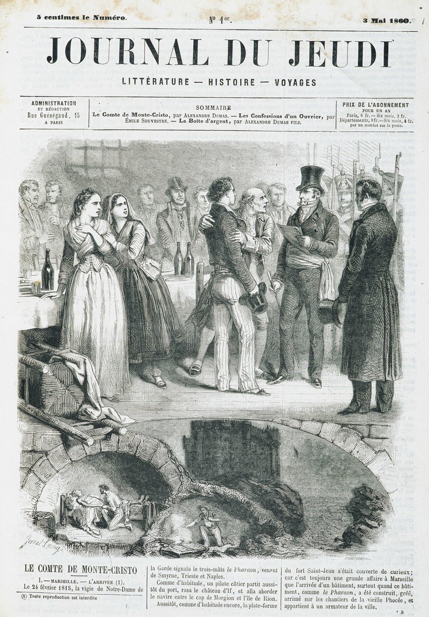 Edmond Dantès, der Graf von Monte Cristo, gibt einen Empfang - in „Le Journal du Jeudi“ vom 03.05.1860 von Unknown artist