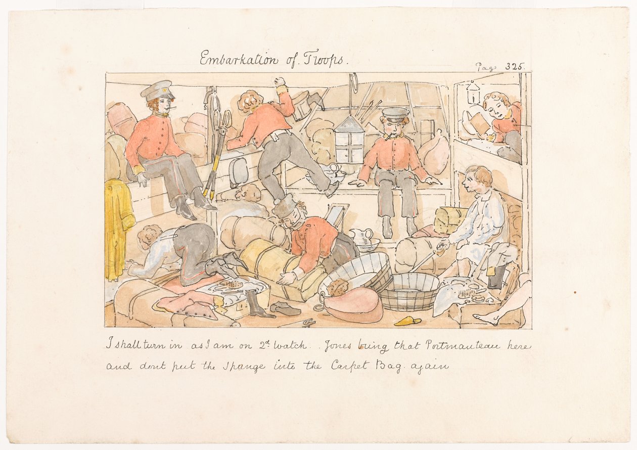 Einschiffung der Truppen, aus Szenen des Lebens in einem Infanterieregiment von Unknown artist