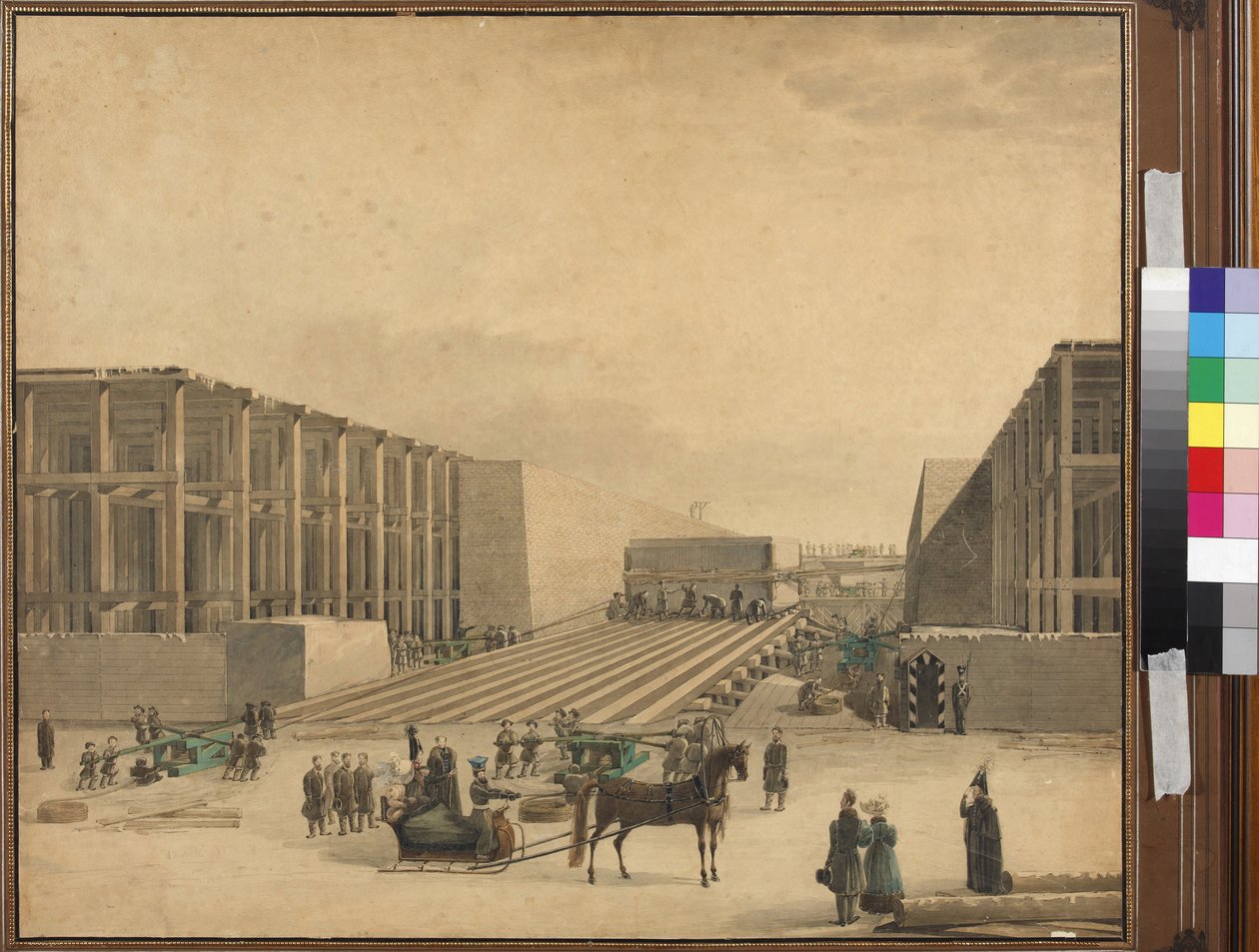 Kaiser Nikolaus I. besucht die Baustelle der Alexandersäule von Unknown artist