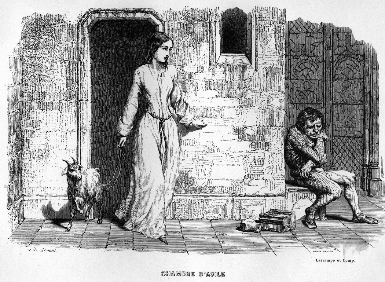 Esmeralda trifft Quasimodo - in Notre Dame de Paris von Unknown artist