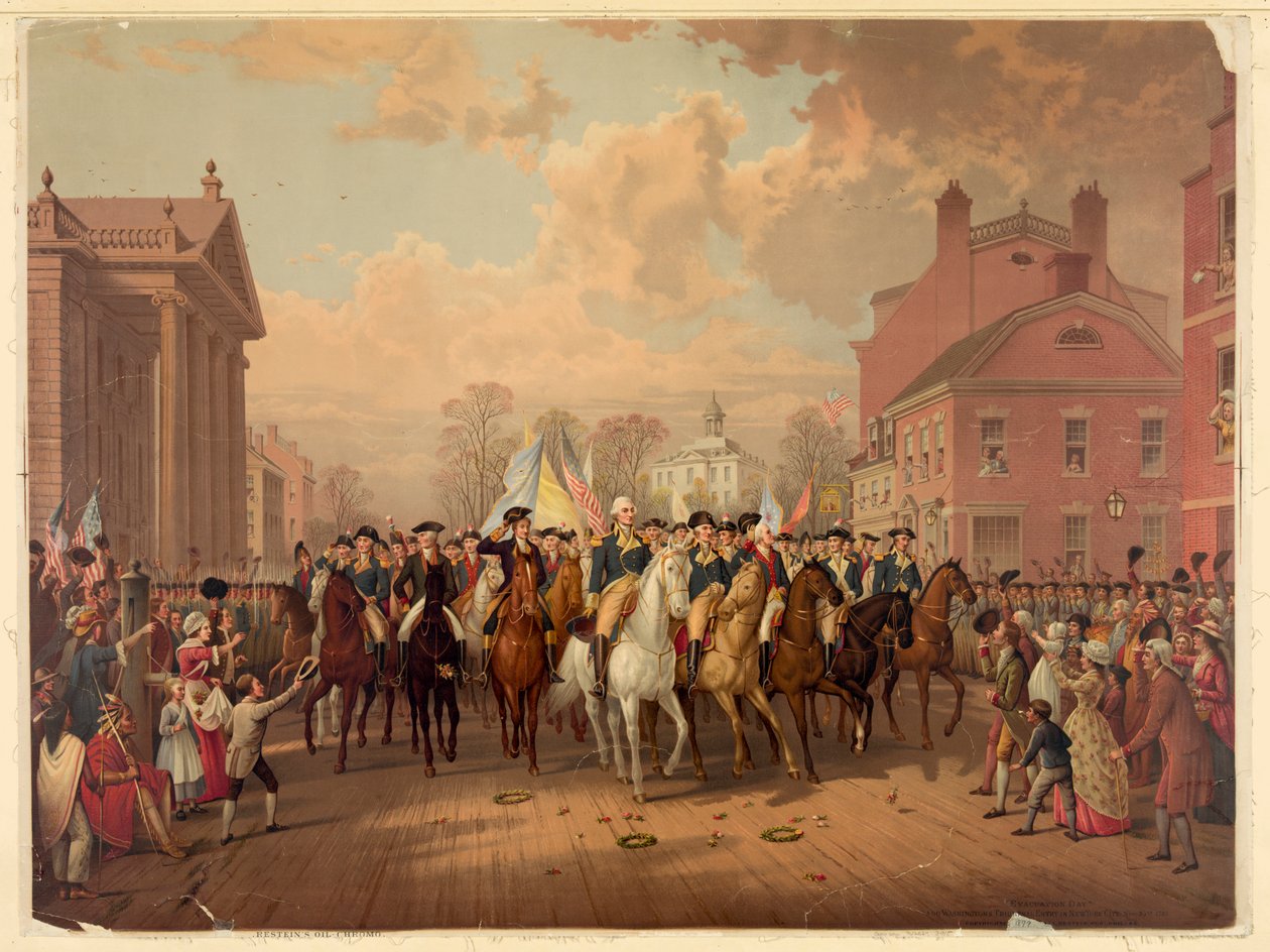 Evakuierungstag und Washingtons triumphaler Einzug in New York City, 25. November von Unknown Artist