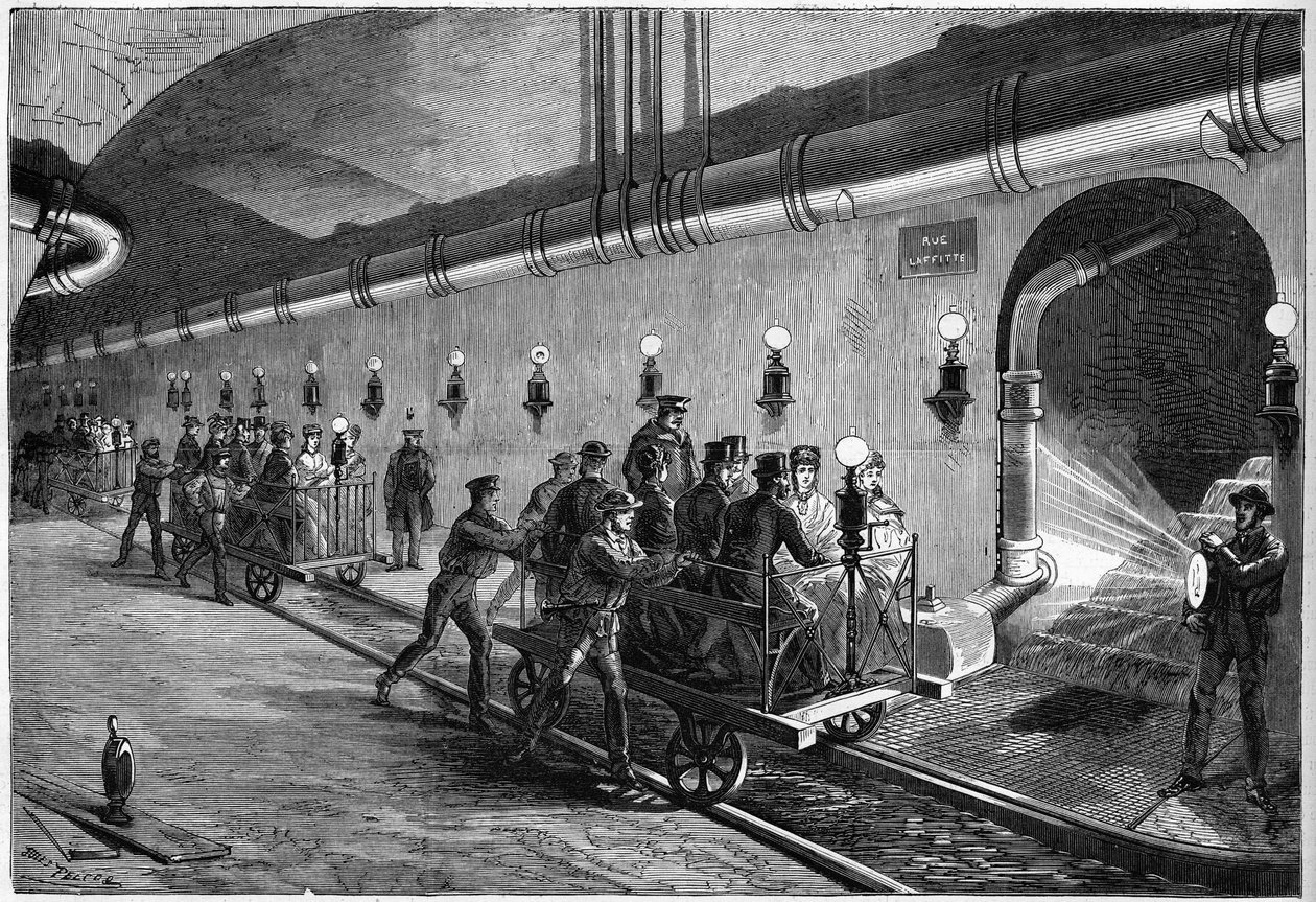 Ausflug in die Pariser Kanalisation im Jahr 1872 von Unknown artist
