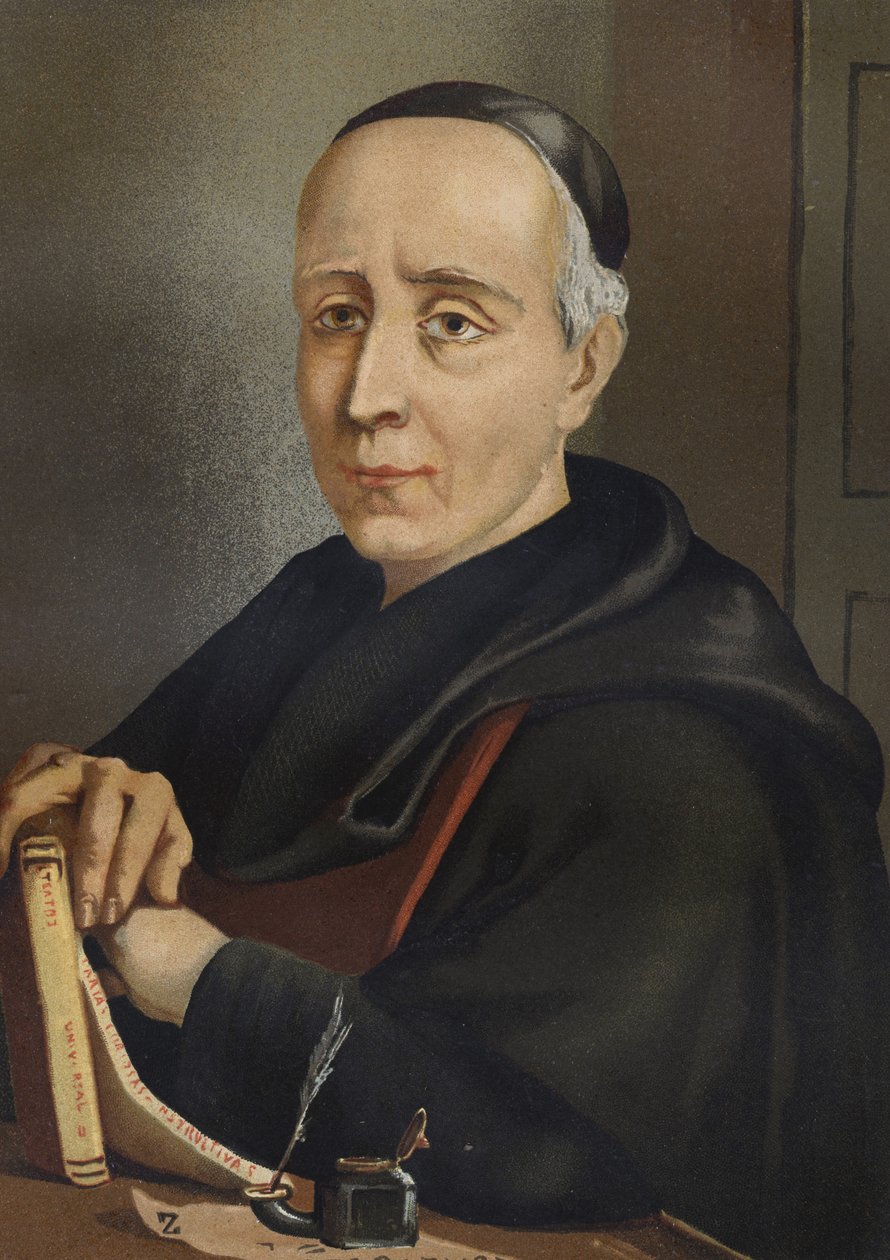 FEIJOO y MONTENEGRO, Benito Jeronimo (1673-1764). Spanischer Schriftsteller und Essayist - Porträt von Benito Jeronimo oder Feijoo (1676-1764). Spanischer Theologe und Mediziner nach hombres y Mujeres celebres. Barcelona 1877. von Unknown artist