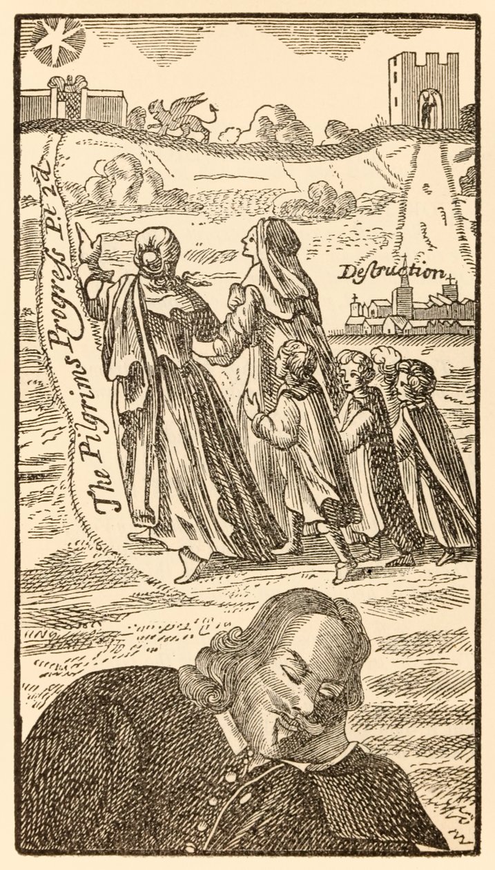 Frontispiz aus dem zweiten Teil von Der Pilgerreise von dieser Welt in die zukünftige Welt von John Bunyan von Unknown