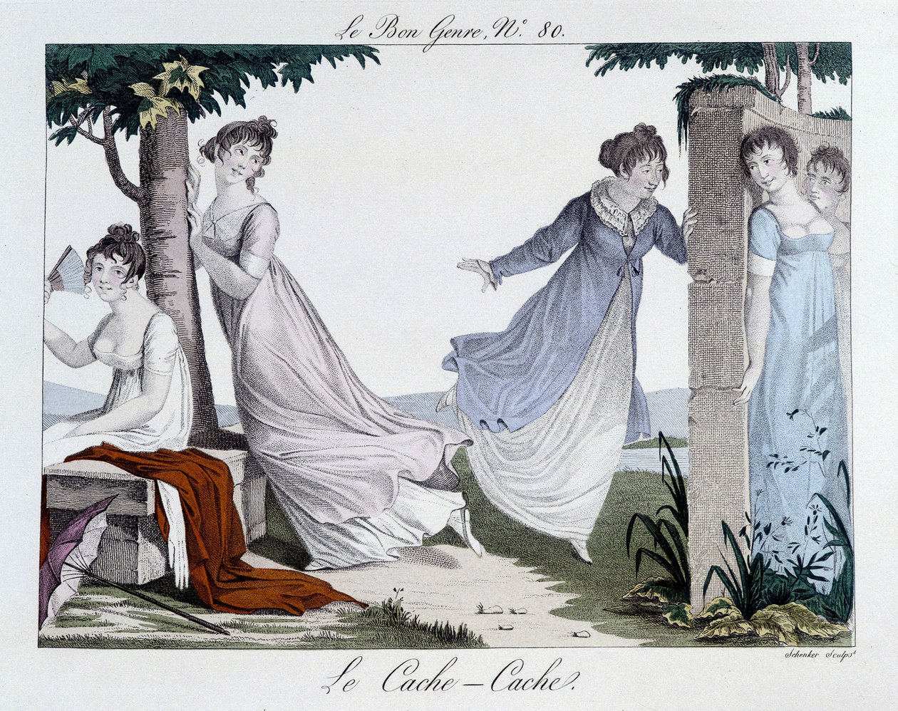 Versteckspiel (Cache Cache) - in „Le Bon genre“, Nr. 80, Anfang des 19. Jahrhunderts von Unknown artist