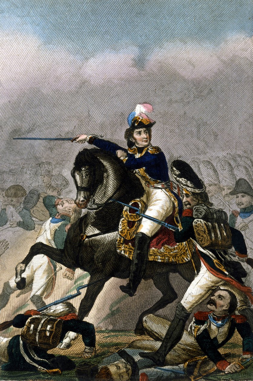 General Jean Lannes, Herzog von Montebello (1769-1809) in der Schlacht von Essling (21. - 22. Mai 1809) Gravur des 19. Jahrhunderts. Mailand von Unknown artist