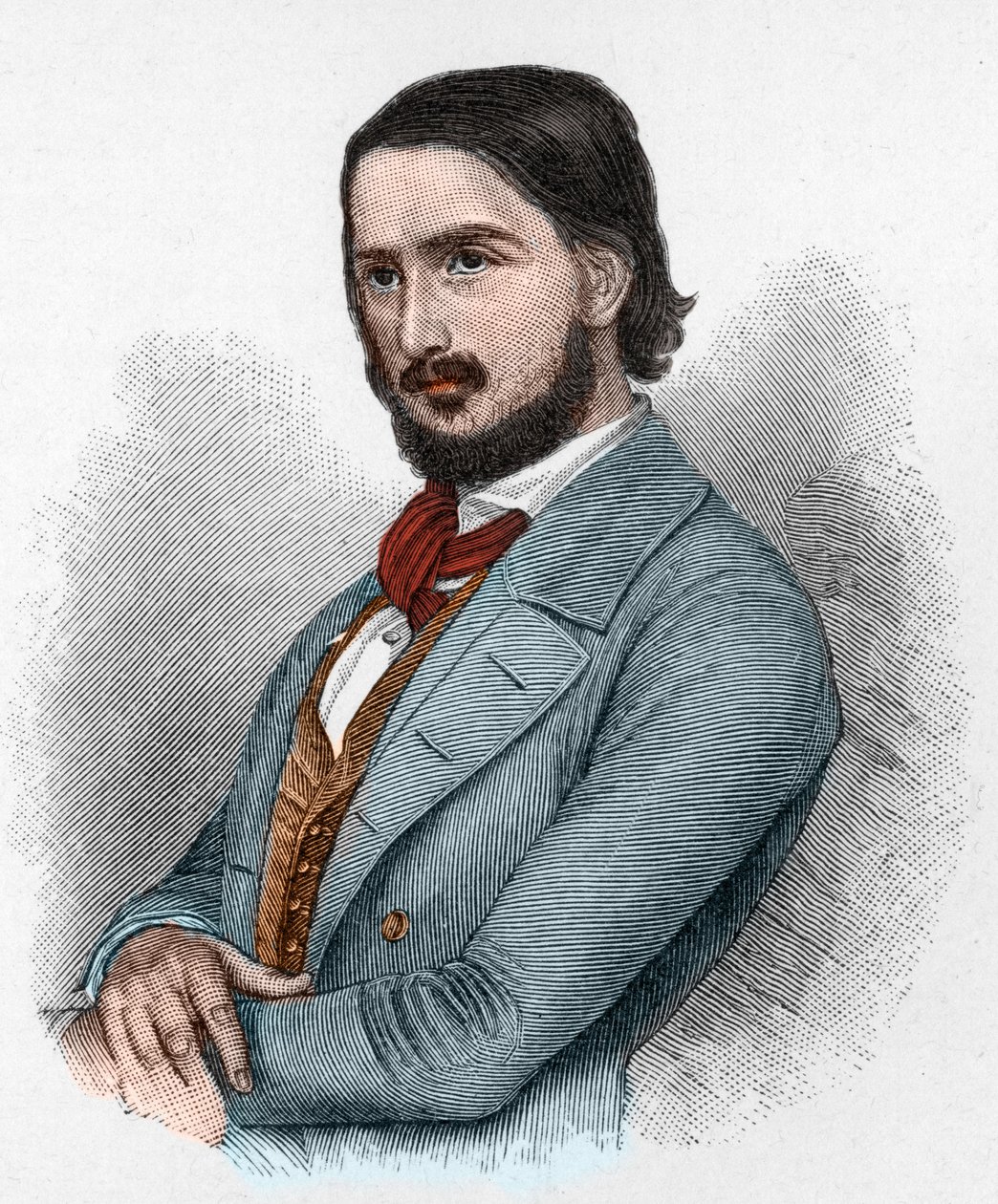 Georg Friedrich Rudolph Theodor Herwegh (1817-1875), deutscher Dichter, Revolutionär und Übersetzer. von Unknown artist
