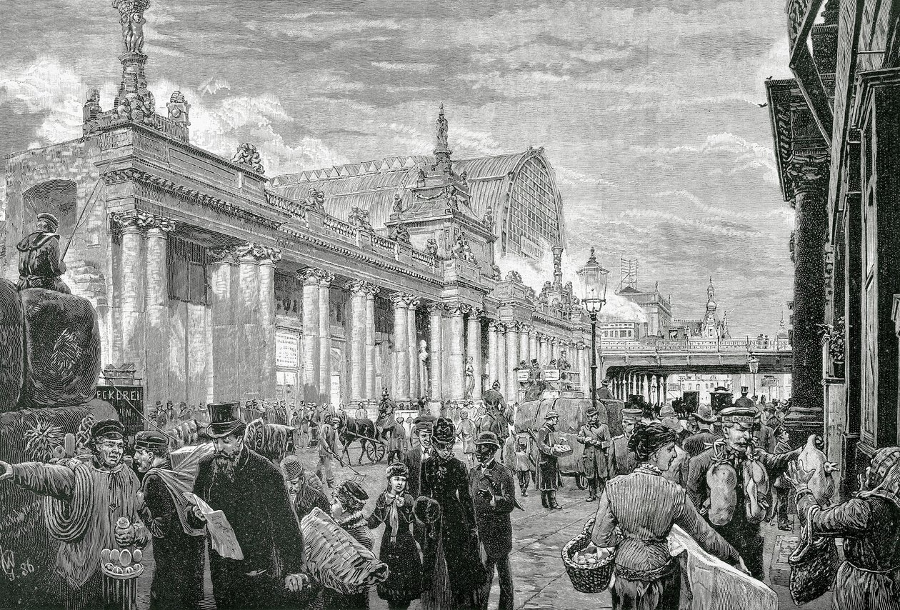 Deutsches Kaiserreich oder Zweites Reich (1871-1918): Sozialistische Demonstration auf dem Berliner Marktplatz, 25. Februar von Unknown artist