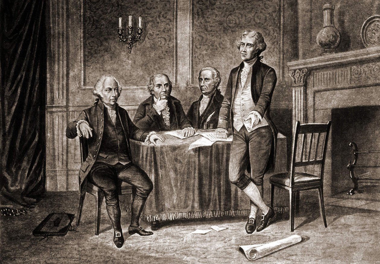 Gouverneur Morris (1752-1816), mit Adams, Hamilton und Jefferson von Unknown artist