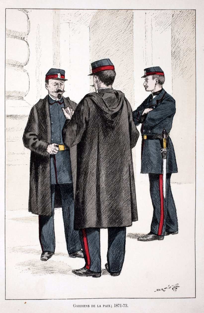 Friedenswächter (1871-1873). Farbradierung zur Illustration des Buches „Geschichte des Friedenswächterkorps“ von Unknown artist