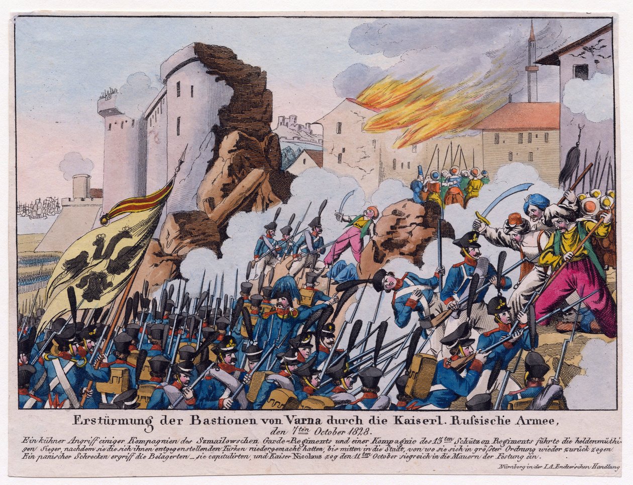 Russisch-Türkischer Krieg von 1828-1829 - Der Sturm auf die Bastionen von Varna durch die russische Armee im September 1828 von Unknown artist