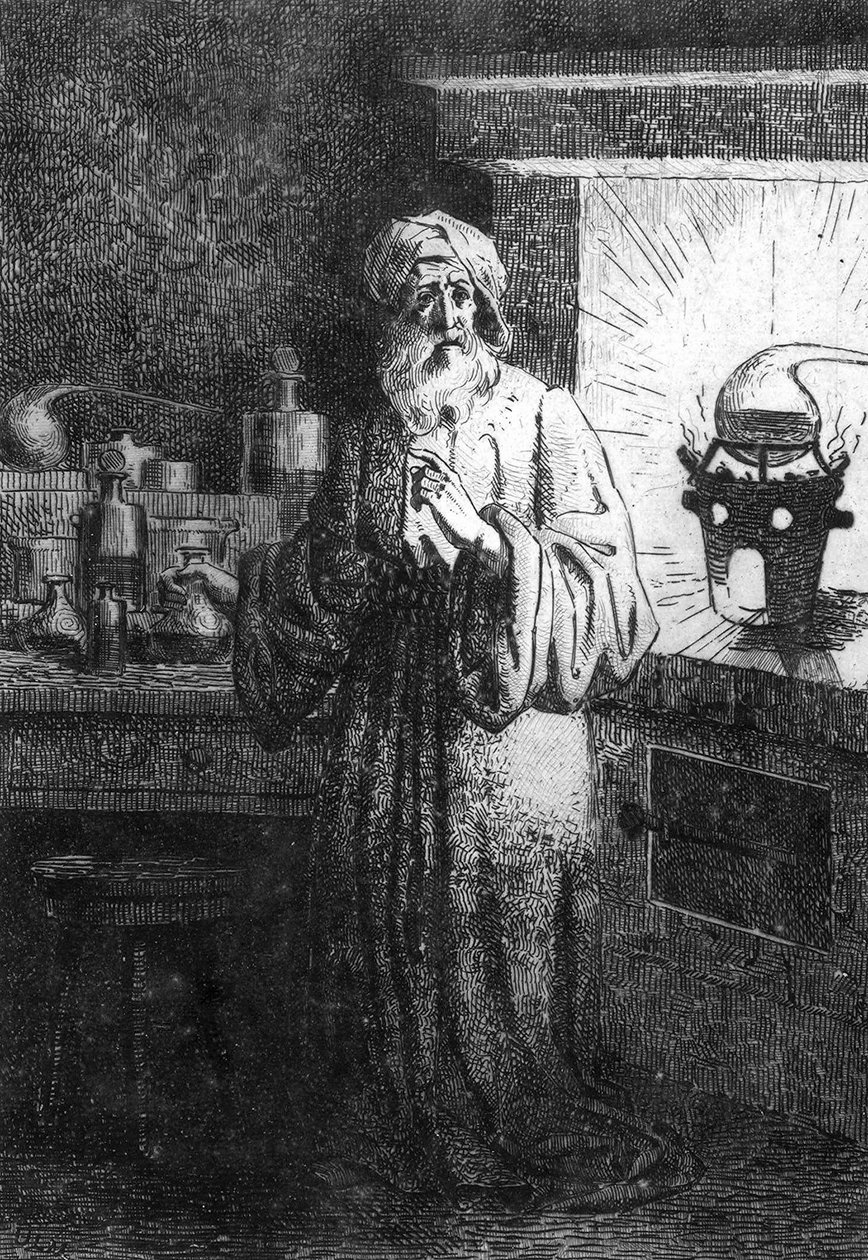 Hennig Brand oder Hennig Brandt, deutscher Alchemist, entdeckt Phosphor. von Unknown artist