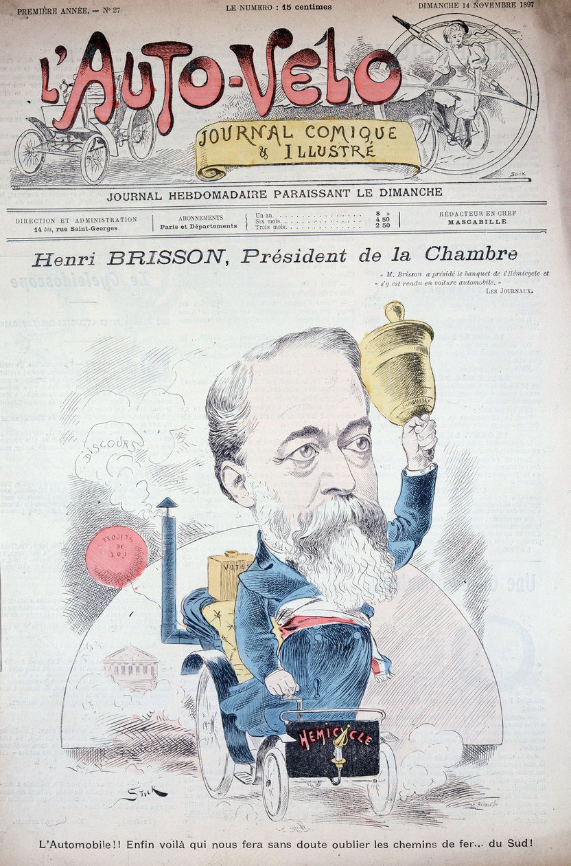Henri Brisson im Automobil (Präsident der Kammer) - in „L