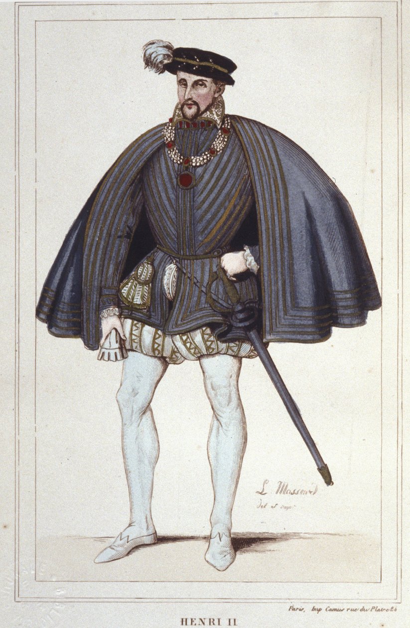 Heinrich II., König von Frankreich (1519 - 1559) Gravur von 1830 von Unknown artist