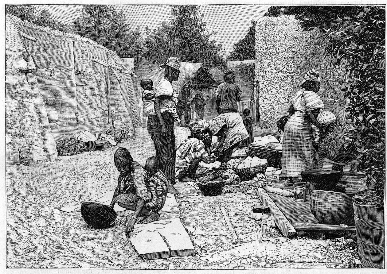 Menschlicher Zoo - ethnographische Ausstellung Westafrikas auf dem Champ de Mars (Paris) von Unknown artist