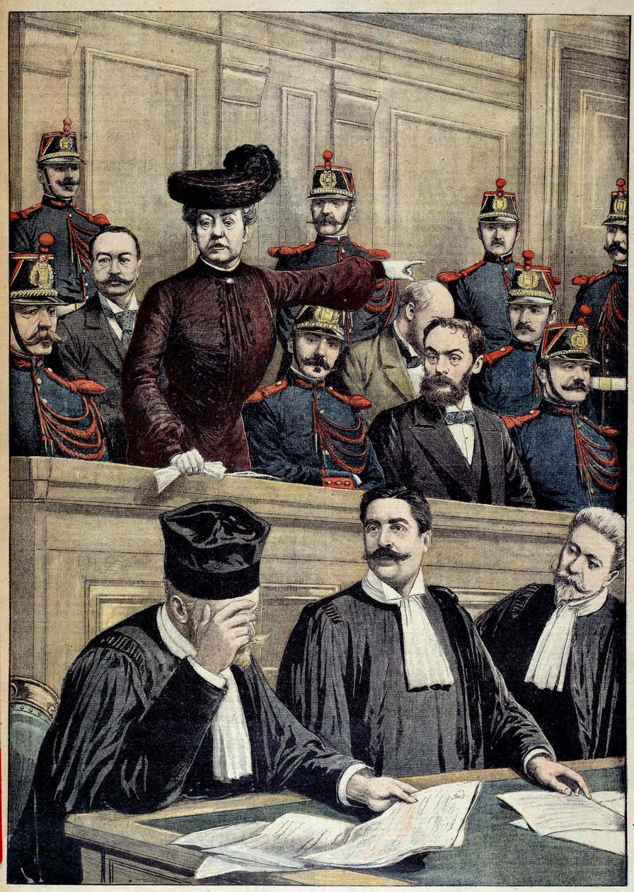Humbert-Fall: Der Prozess gegen Therese Humbert, eine französische Betrügerin, die vorgab, das Erbe eines amerikanischen Millionärs zu sein. 1903 von Unknown artist