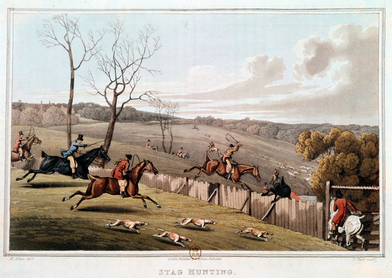 Jagd in England (Lithografie) von Unknown artist