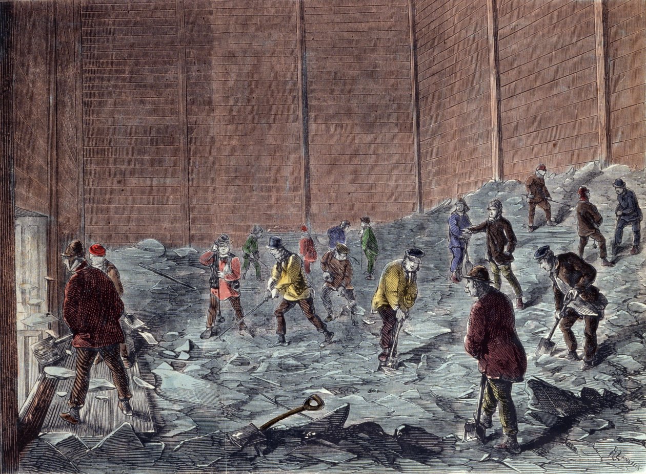 Eisherstellung in Chelsea: Sammlung und Lagerung von Unknown artist