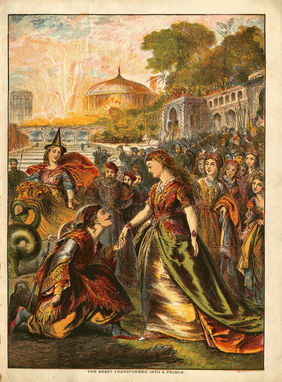 Illustration aus: „Die Schöne und das Biest“, ca. 1880 von Unknown Artist