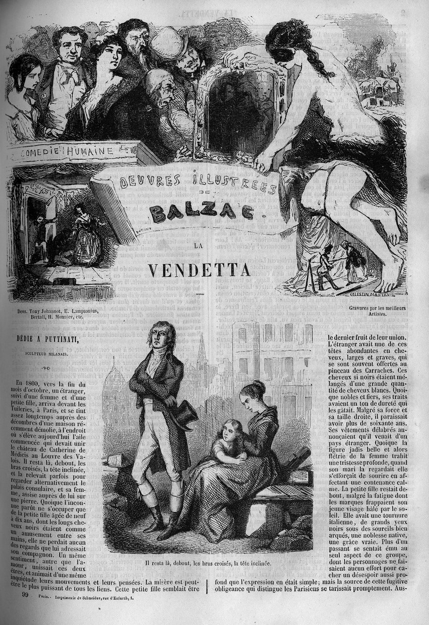 Illustration von „La Vendetta“, Roman von Honoré de Balzac (1799-1850) von Unknown artist