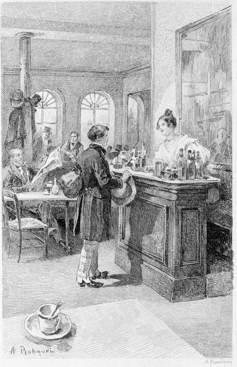 Illustration von „Rot und Schwarz“. Stendhal. 1831. Gravur aus dem späten 19. Jahrhundert. von Unknown artist